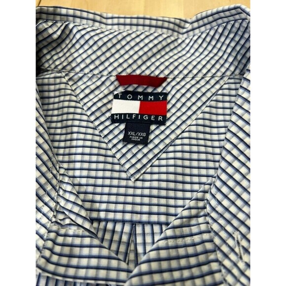 Tommy Hilfiger Button-Down Short Sleeve Shirt with Pocket - White w/ Stripes XXL - Picture 6 of 12